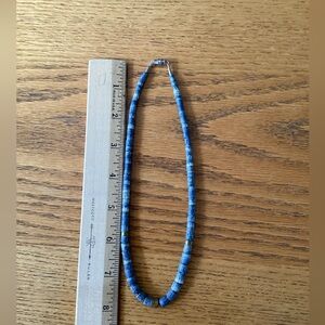 Vintage 9” blue coral necklace.
